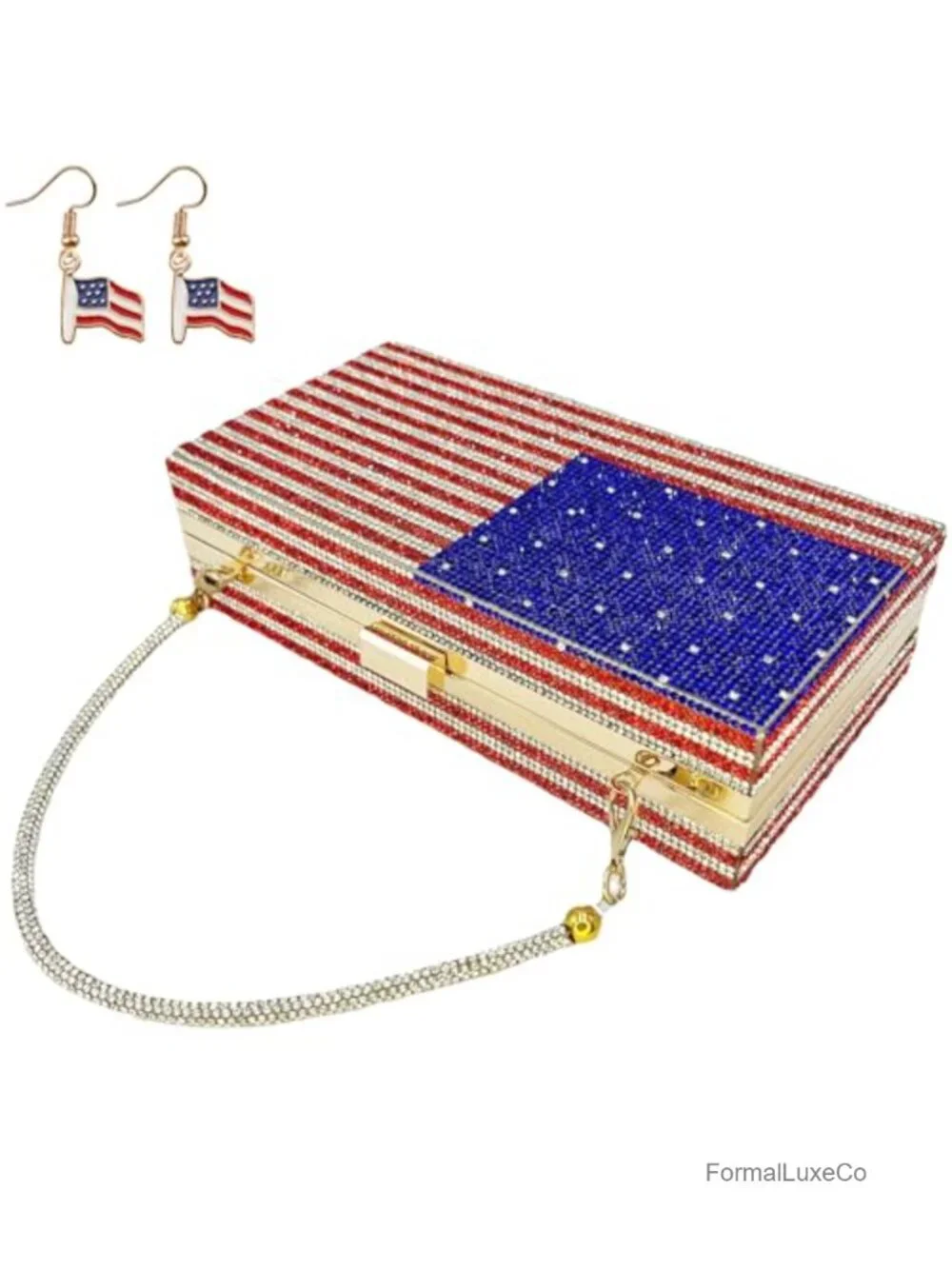 Rhinestone Crystal Evening Clutch Bag - Bling Crossbody Card Wallet